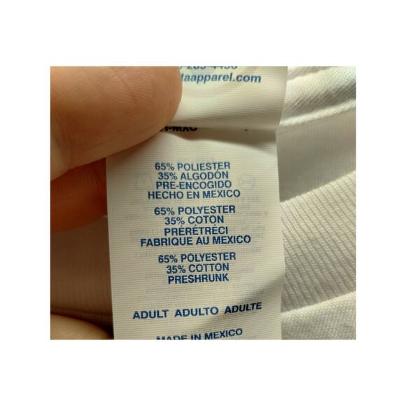 Lot of 3 NEW Delta-Dri Men's Size L Solid White T-Shirts Plain Blank Workwear - Picture 4 of 4